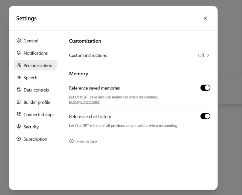 A quide to turning the memory privacy on or off